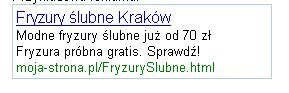 Przykładowy tekst reklamy AdWords